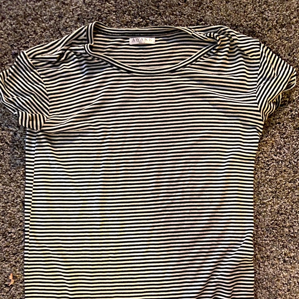 Black/white striped women’s tee